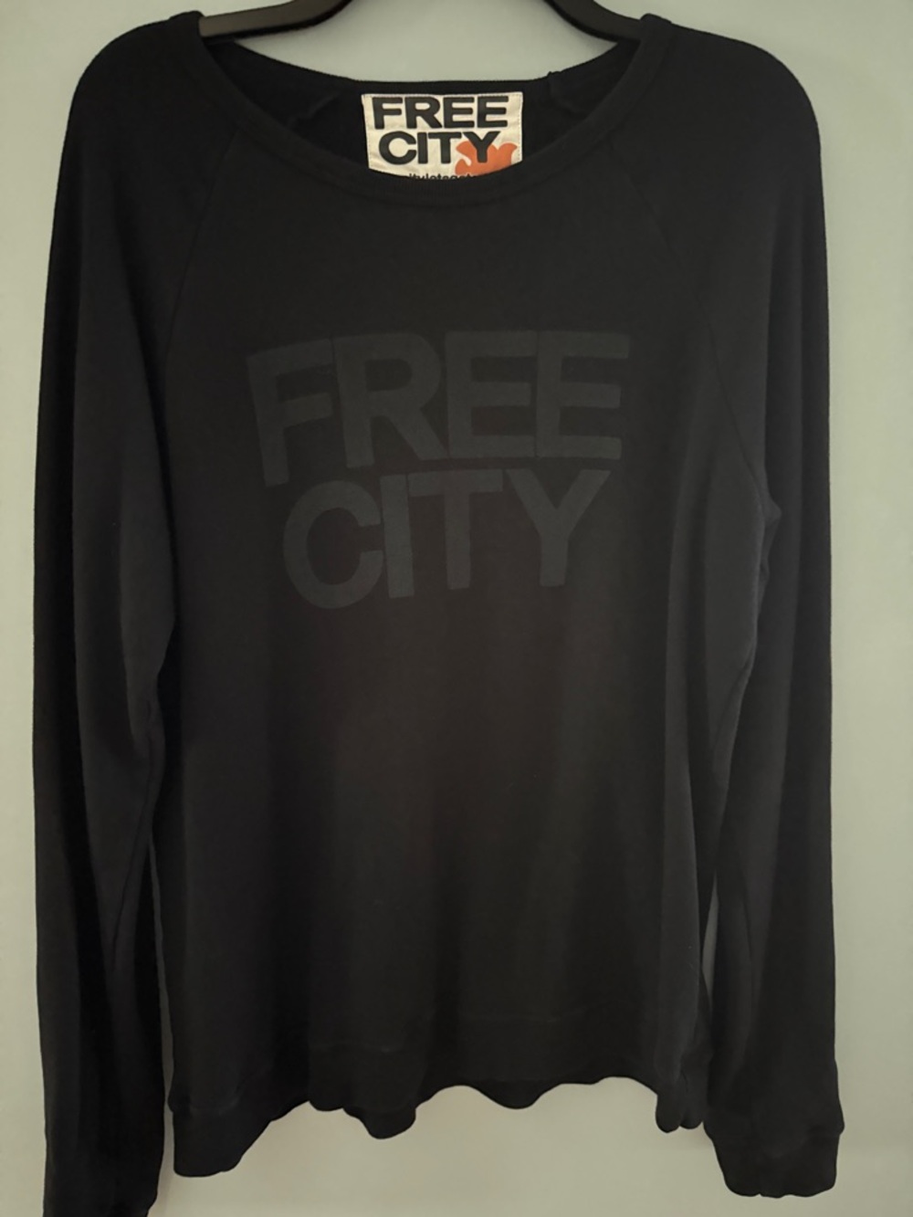 freecity Black Sweatshirt with Logo Patch